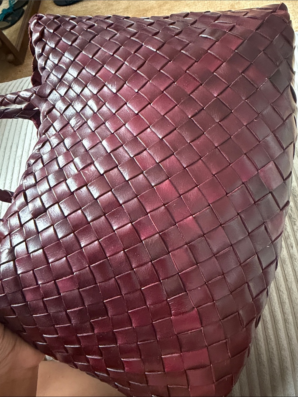 DRAGON DIFFUSION BURGUNDY WOVEN BAG - Picture 3 of 5